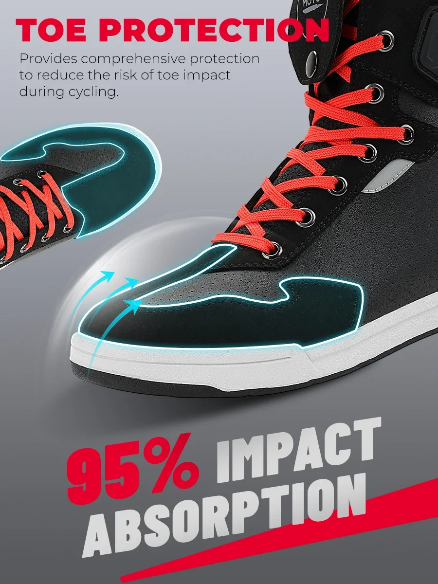Motorcycle Shoes Motorcycle Boots Motorcycle Riding Shoes Men Daily Riding Casual Short Boots Anti-collision Reflective Protection Durable Equipments Moto Gear