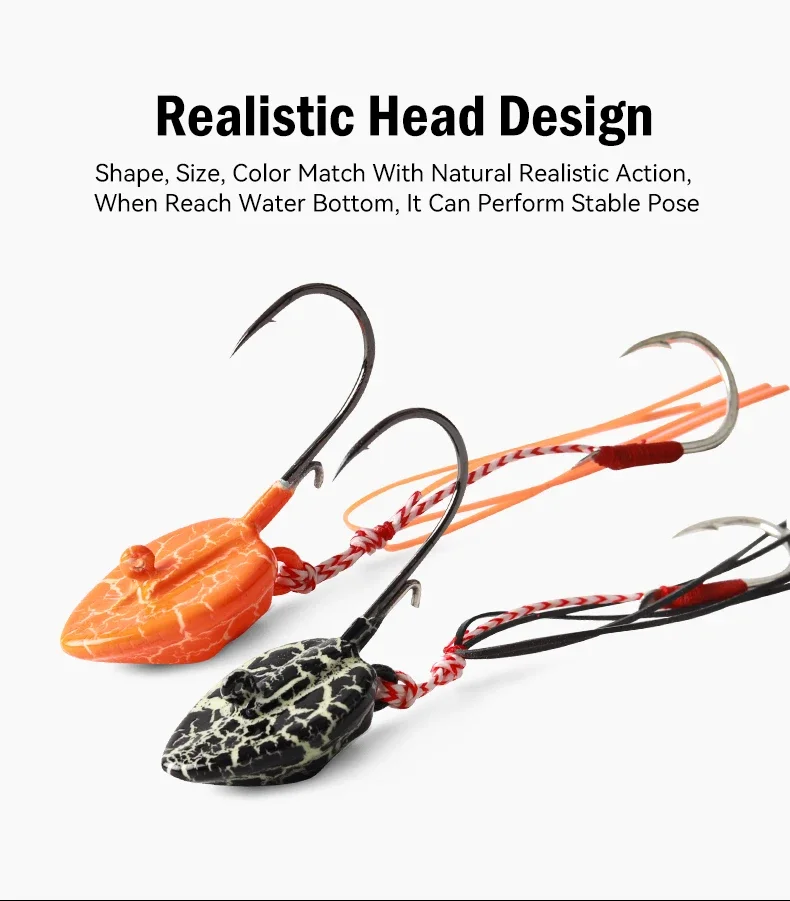 Leydun 10g 15g 20g 30g 40g 60g Jighead Angelköder Tenya Madai Jig Salzwasser-Jighead Blei Meeresangel-Köder Garnelen-Gummi-Jigs – Detail 4