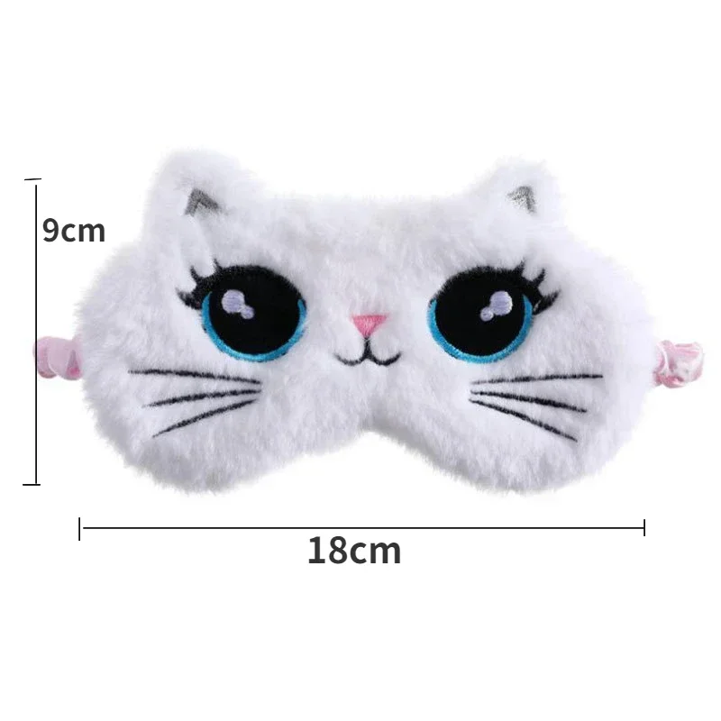 Cute Plush Sleep Mask Big Eyes Plush Eye Mask Kids Cat Cute Eye Travel Rest Sleep Aid Eye Mask 6