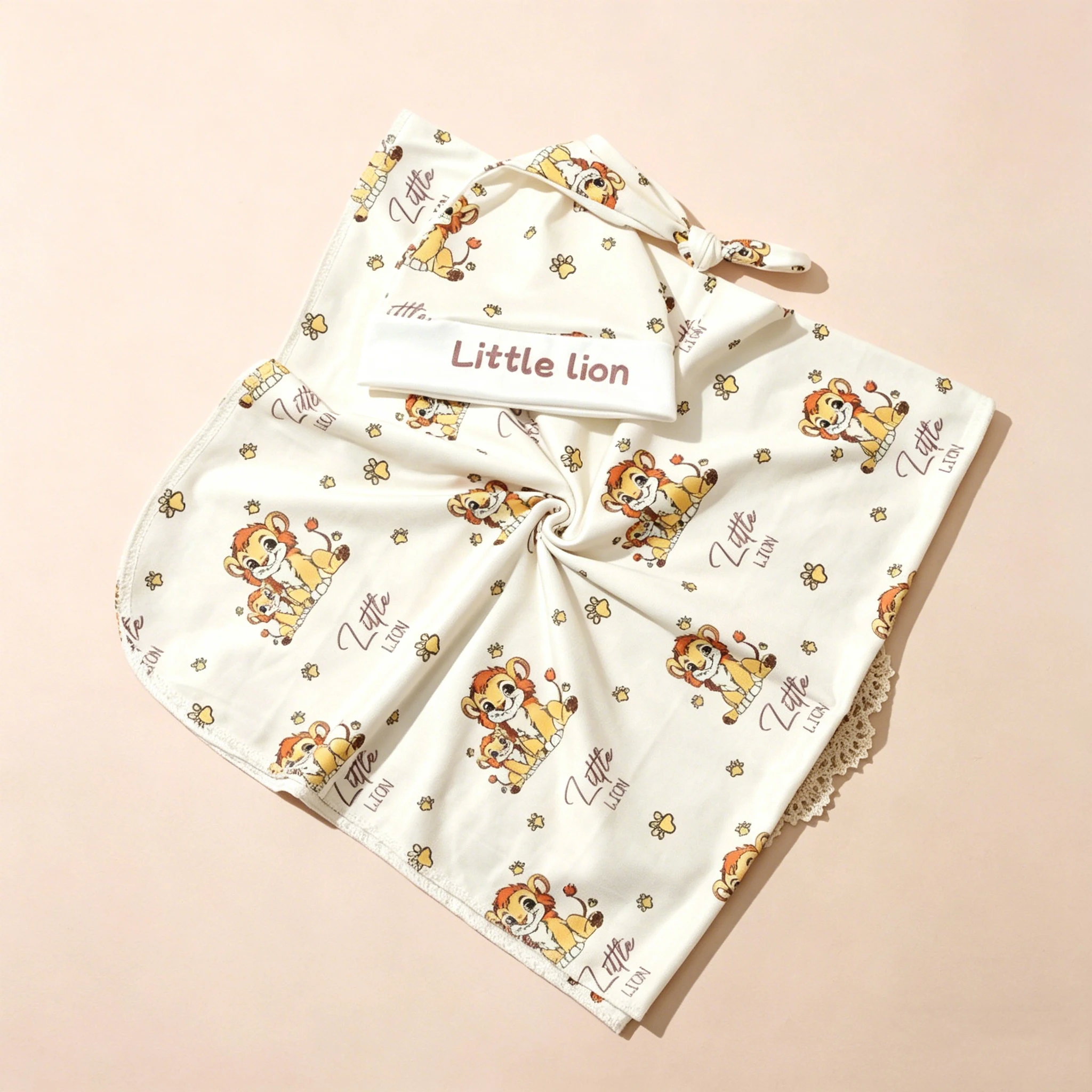 Newborn Photography Swaddle Blanket Soft Infant Sleeping Wrap With Hat Baby Cartoon Picture Shoot Swaddle For 0-3 Months Baby-HD - 2