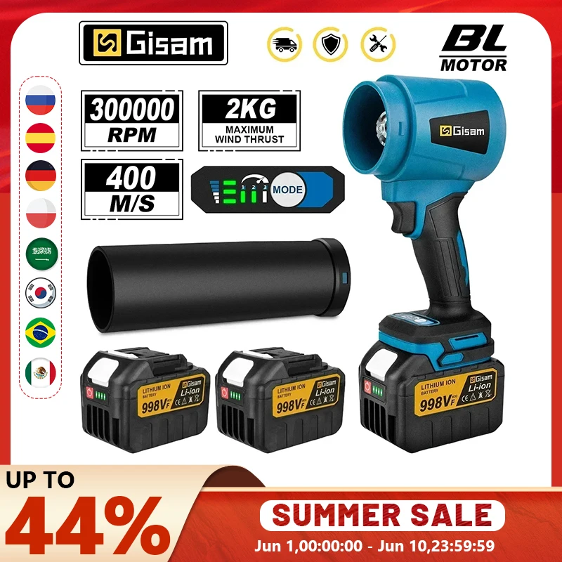 Mocna dmuchawa Gisam 300000RPM Brushless z dwoma aku z EU za $52.16 / ~194zł