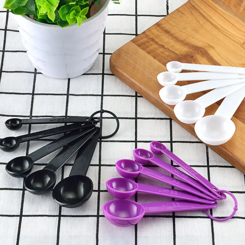 Kitchen Measuring Spoons Measuring Spoon Set Measuring Cup and Spoon Set Plastic Measuring Cup 5pcs/set Kitchen Measuring Spoon Measuring Cups Tools Portable Plastic Coffee Sugar Scoop Kitchen Gadgets