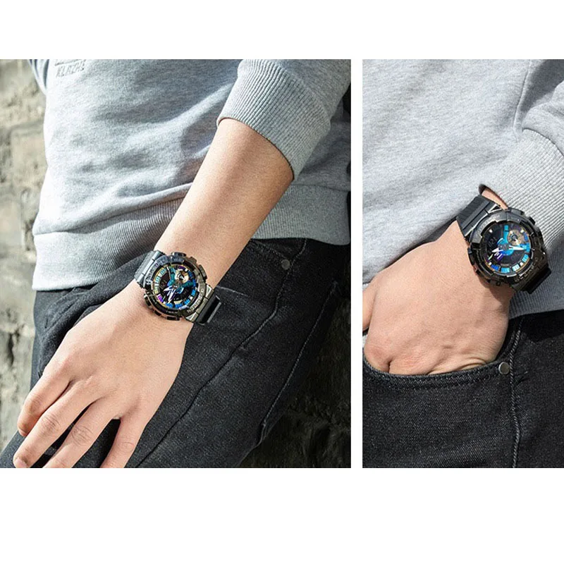 G-SHOCK GM-110 Men's Watches New Quartz Small Steel Cannon Casual Multi-functional Outdoor Sports Shock-proof Dual Display Watch