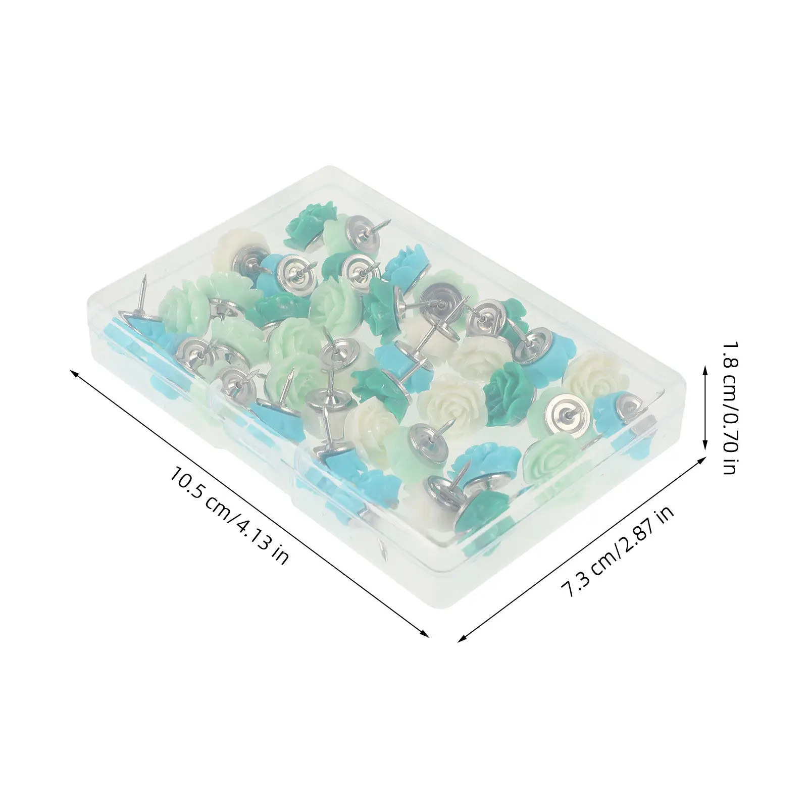 40Pcs 장미 꽃 푸시 핀 코르크 보드 아트 공예 지리 교육 일상 사용을 위한 내마모성 귀여운 엄지 못핀