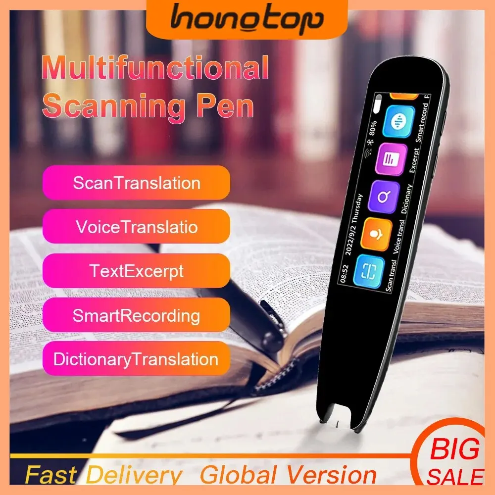 HONGTOP Smart MultifunctionTranslation Real Time Languages Translator Business Dictionary Pen Voice Scan Translator Pen