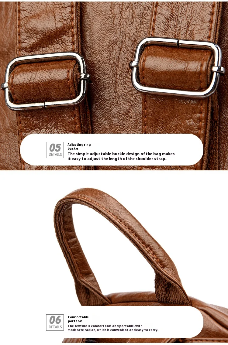 Neue Ankunft Hot PU Rucksack Leder Rucksack Geldbörse für Frauen Multifunktionaler eleganter Tagesrucksack für DamenLässige Reiserucksäcke – Detail 7