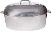 Roaster Pan with Lid - 15-inch Roasting Pot - Easy to Clean Oval Cookware 1