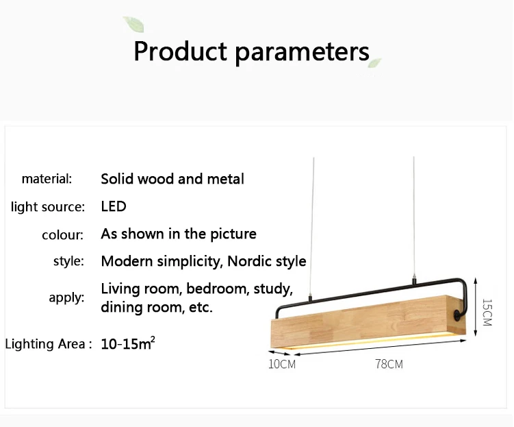 Nordic Wooden LED Pendant Light - Image 6