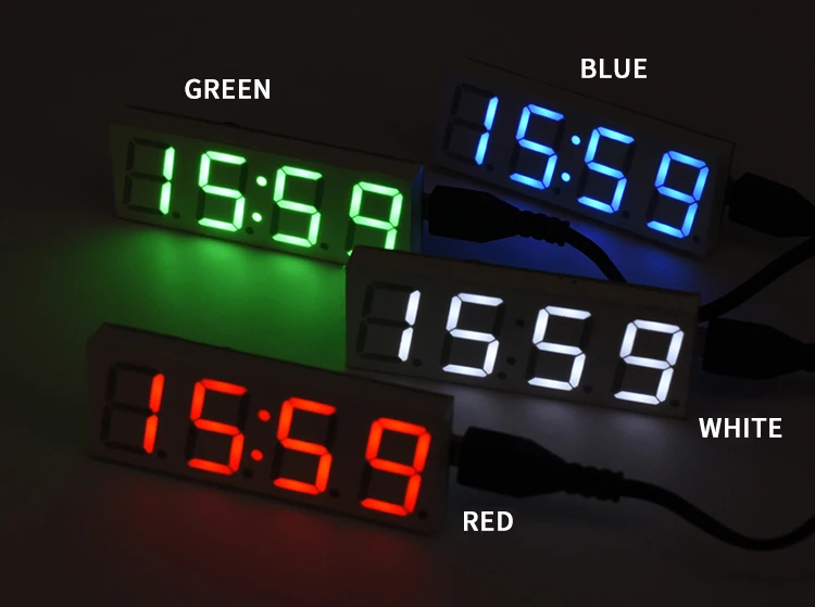 Description Picture 6 of itemClock module Automatic time synchronization of WIFI network  service 0.8 inch LED Digital tube luminous luminous  USB 5V