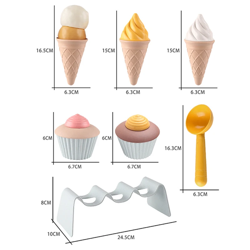 Kinder Pretend Spielen Spielzeug Weizen Stroh Material Eis Spielzeug Küche Graben Werkzeuge Umwelt Nordic Wind Im Freien Spielen