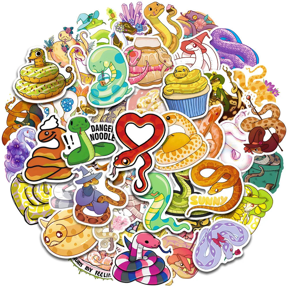 Cute Cartoon Animal Snake Stickers DIY Phone Laptop Luggage Skateboard Graffiti Decals Fun for Kid Toy 10/30/50PCS for cartoon stickers,decorative stickers,animal stickers,graffiti stickers,cartoon animal stickers