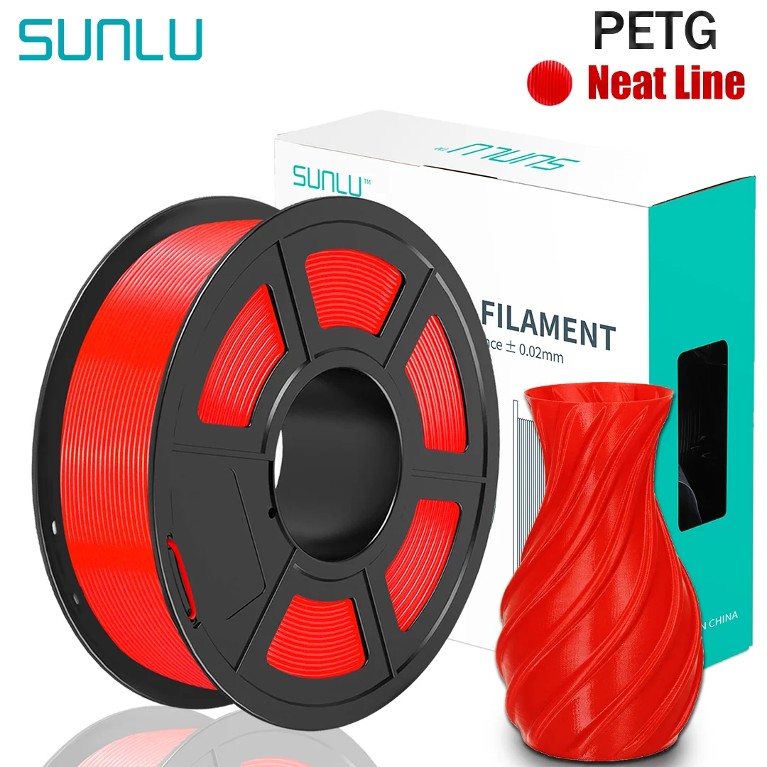 SUNLU PETG Filament 1kg 1.75mm Tolerance 0.02mm FDM 3D Printer Material Neat Line Free Fast Shipping Non-toxic No Bubble