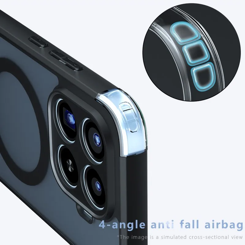 Magsafe Magnetic Shockproof Matte Phone Case with Wireless Charging