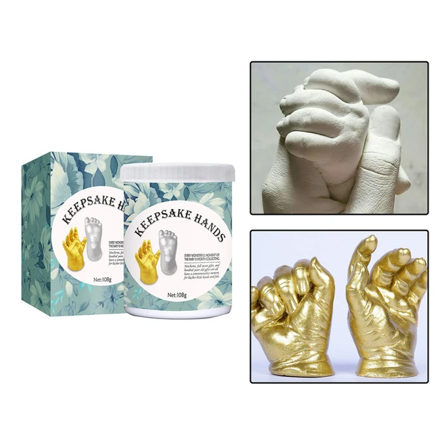 Lover Keepsake Hands Casting Kit Large DIY Plaster Statue Molding Kit Hand  Holding Fingerprint Kids Baby