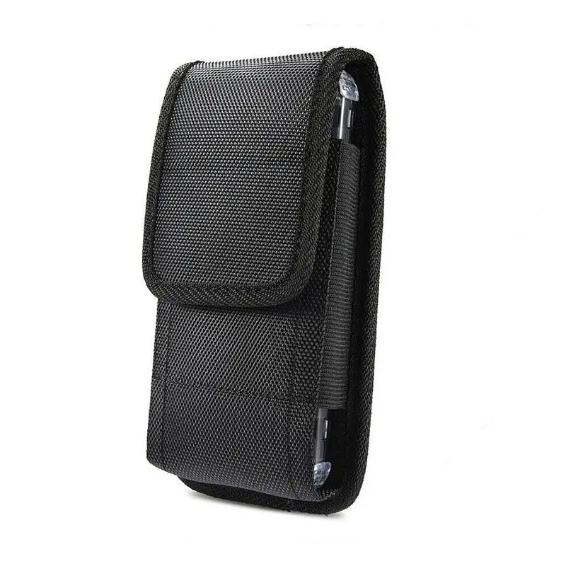 Black Nylon Universal Phone Pouch Belt Clip Case