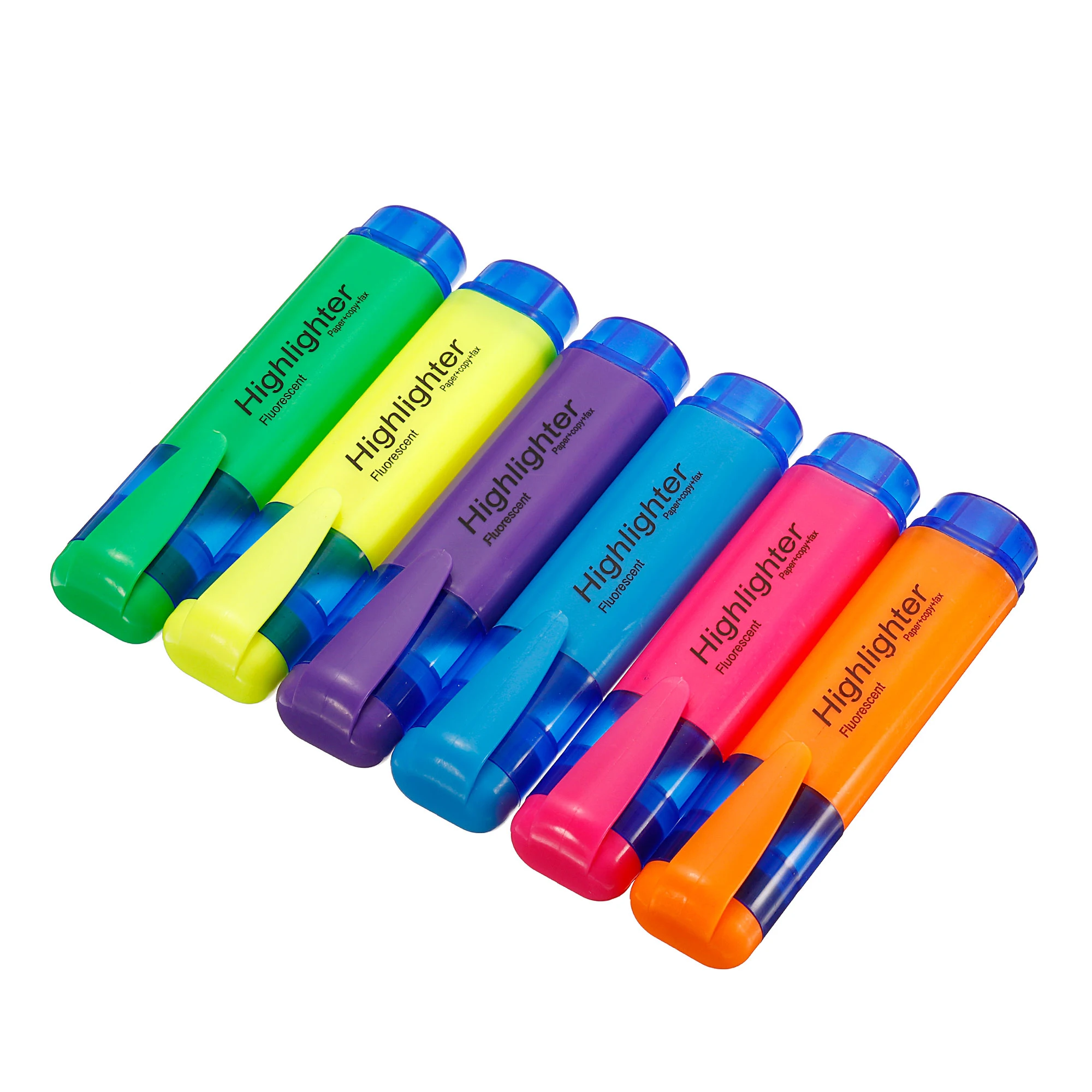 4/6Pc Highlighter Fluorescent Pen Broad Tip Writing Marker Pens for Art Drawing Doodling Marking Office Stationery School Supply 4