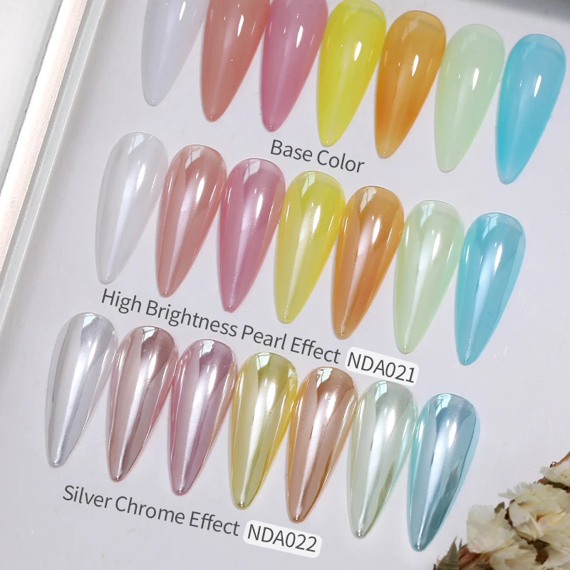 Nail Powder NICOLE DIARY Bright White Pearl Nail Powder Moonlight Plating Mirror Aurora Effect Pigments UV Gel Polish Chrome Dust Nail Decor
