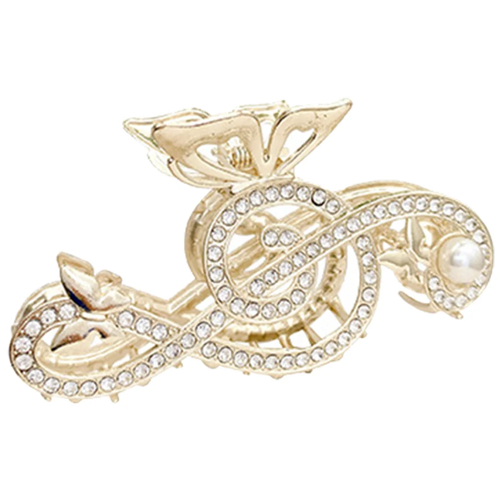 

Note Gripper Music Hair Accessories Clips Rhinestones Claw for Thick Claws Pearl