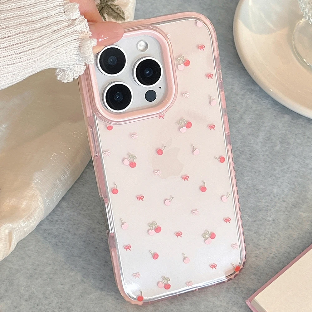 Lovely Red Cherry Shockproof Protective Clear Case - Soft & Cute Cover