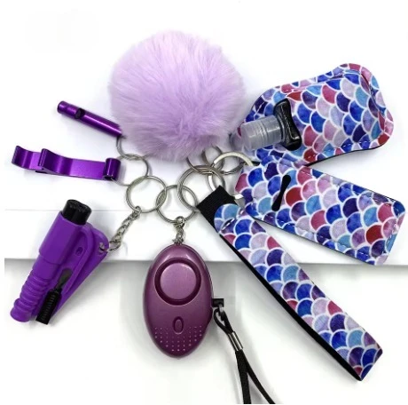 Self Defense Security Keychain Set Safety Key Ring Full Set With Personal Alarm Protective Keychain Accessories For Women Girls 1