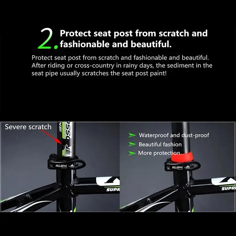 Bicycle seat post Waterproof Dust Silicone Cover Bicycle Seatpost Protection Cover High Elasticity MTB Road Parts