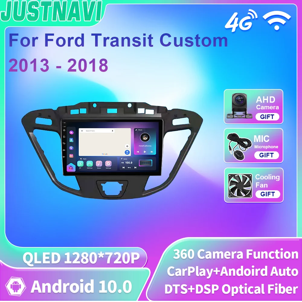 

JUSTNAVI QLED Android 10 автомобильный радиоприемник для Ford Transit Custom 2013-2018 мультимедийная стереосистема навигация Carplay видео DSP аудио плеер