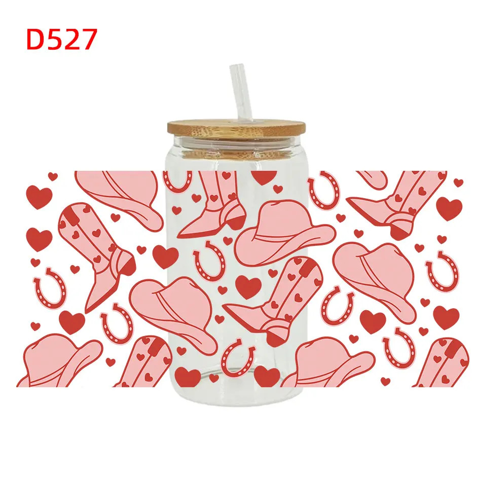 Cow girl Uv Dtf Libbey Cup Wrap Iron On Transfer For Glass 16oz D529