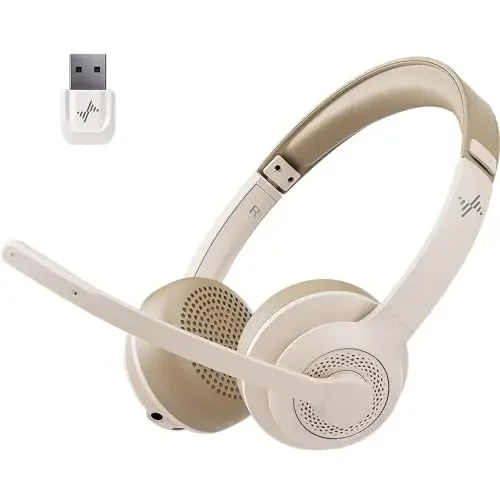 سماعة بلوتوث احترافية ANC مايك USB انيقة ومريحة با...