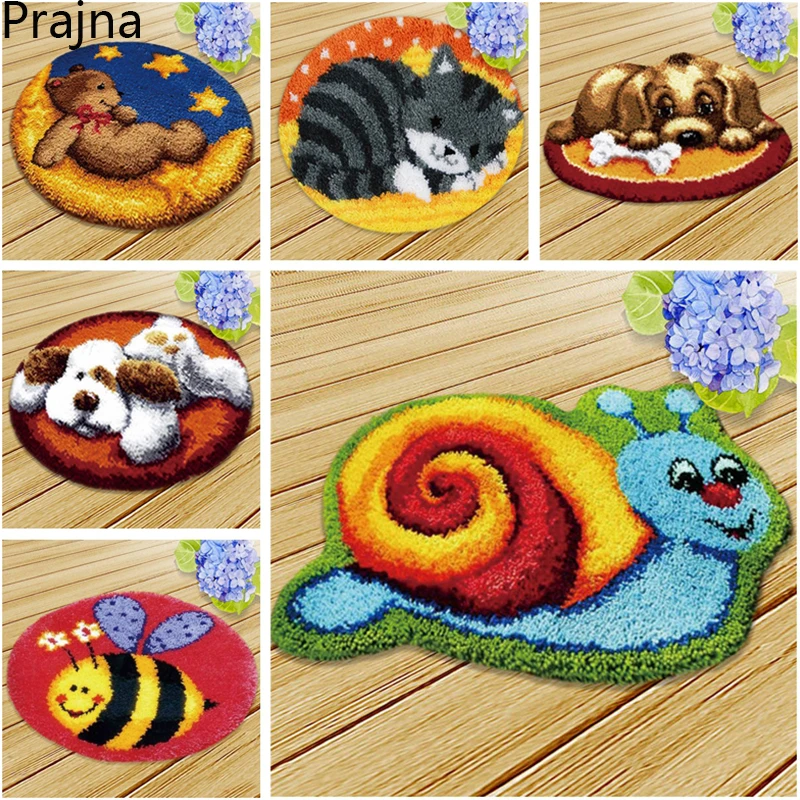 Carpet Embroidery Latch Hook Kit Cartoon Animal Latch Hook Rug Button Pad Package Smyrna Package Carpet DIY