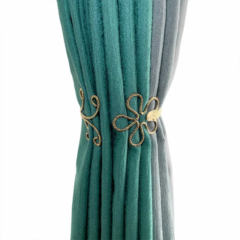 Modern Minimalist Flower Pattern Alloy Metal Curtain Straps, Soft Decoration, Storage Clip, Bedroom and Living Room, 1Pc