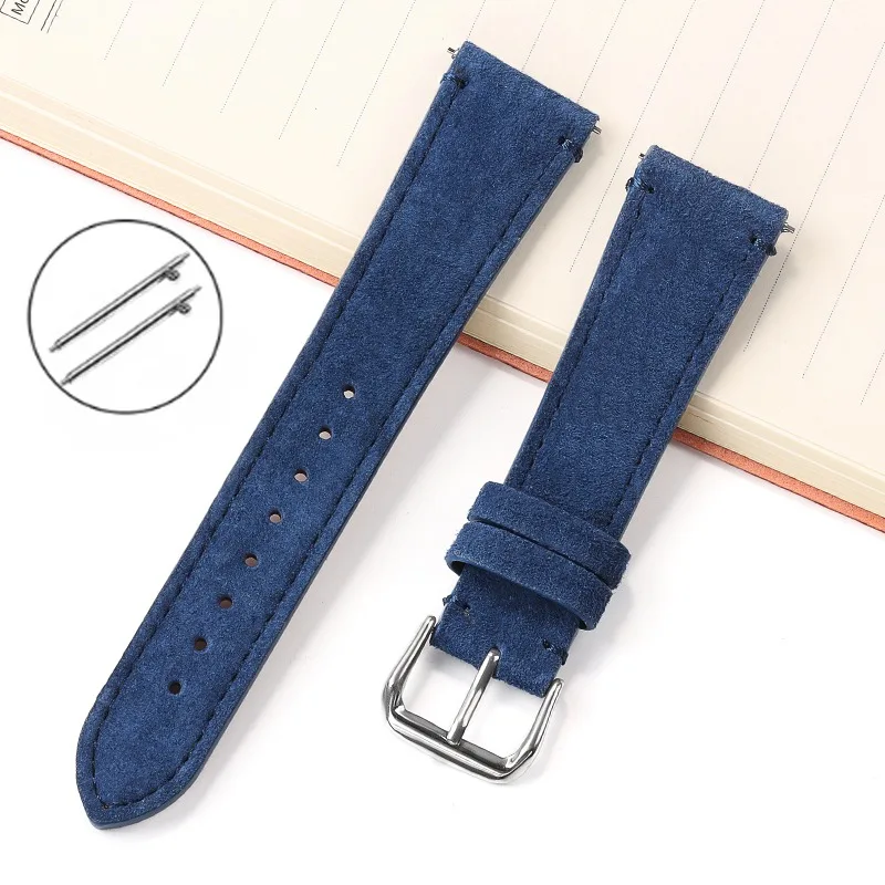 Cinturini Per Orologi In Morbida Pelle Scamosciata Per Seiko Per Cinturini In Pelle Bovina Vintage Omega 20Mm 22Mm Braccialetti Sportivi A Sgancio Rap