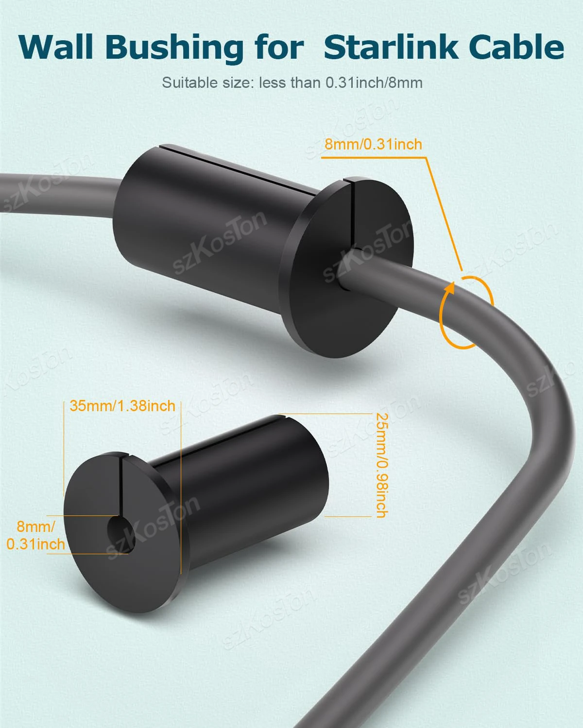 Rubber Wall Bushing Grommet 4PCS Rubber Wall Bushing Grommet for Starlink Dishy Ethernet Cable 1 inch Wall Hole Waterproof Cable Routing Kit for Starlink