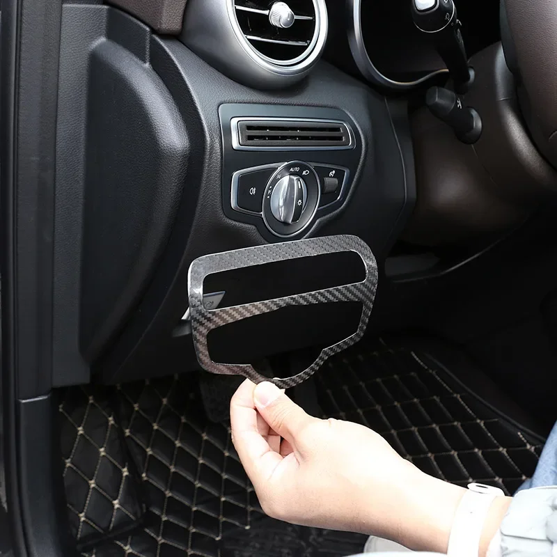 

For Mercedes Benz G Class W463 2019-2023 Real Carbon Fiber Car Headlight Switch Frame Cover Trim Stickers Car Accessories