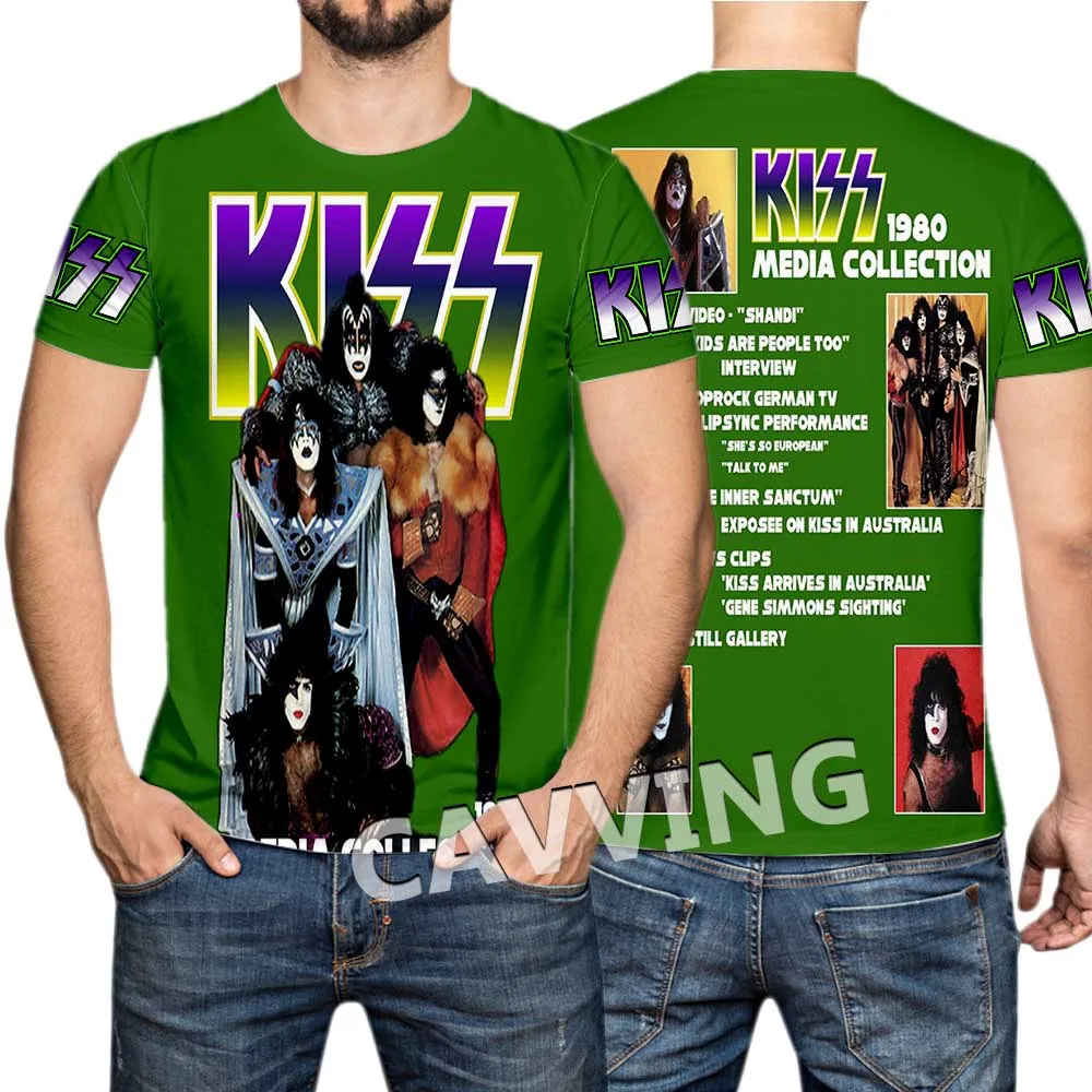 

Новые модные женские/мужские повседневные футболки с 3D принтом группы KISS BAND, футболки в стиле хип-хоп, топы в стиле Харадзюку, одежда KK2