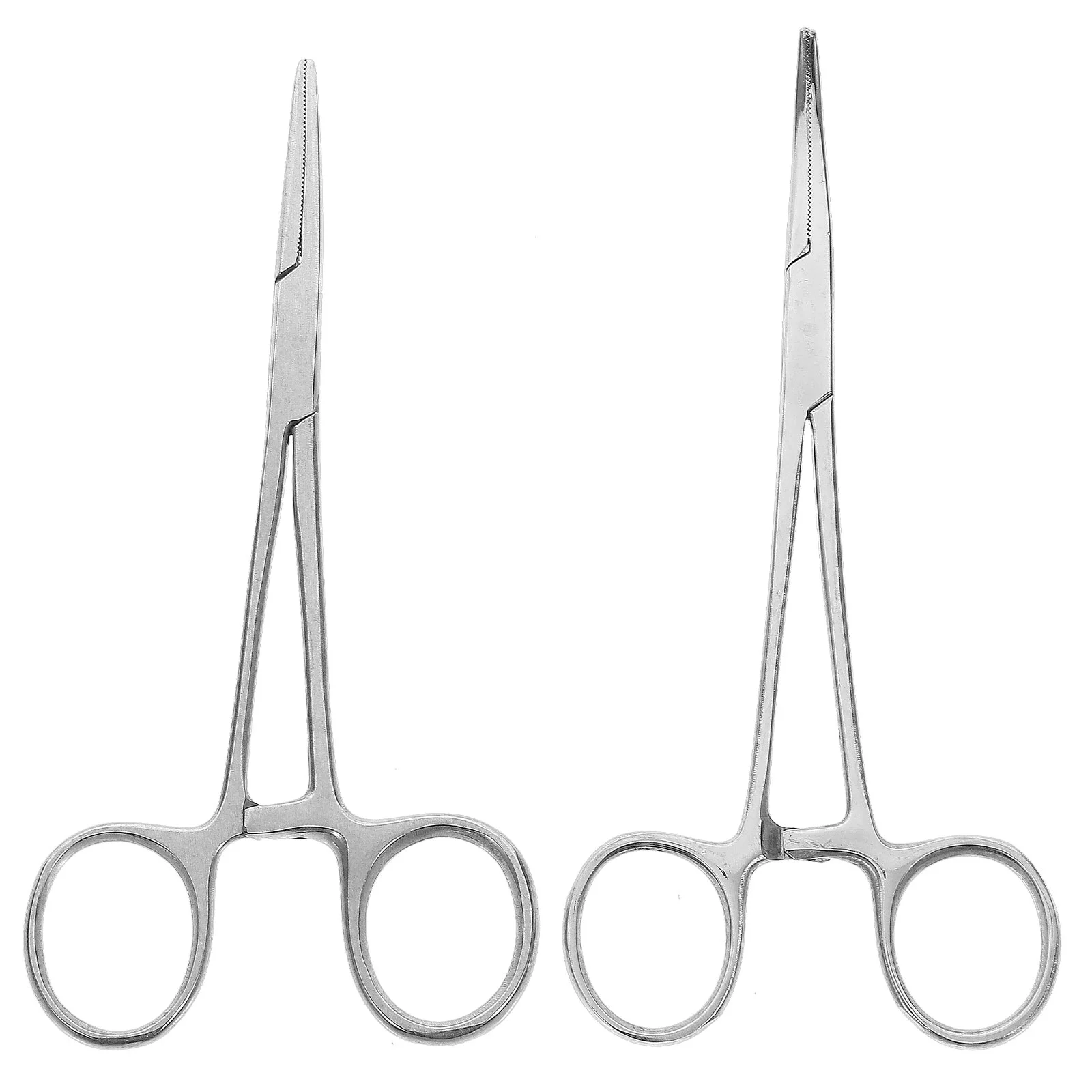 

2 Pcs Pet Hair Pliers Wound Cleaning Hemostat Forceps Curved Forceps Household Cupping Epilating Stainless Steel