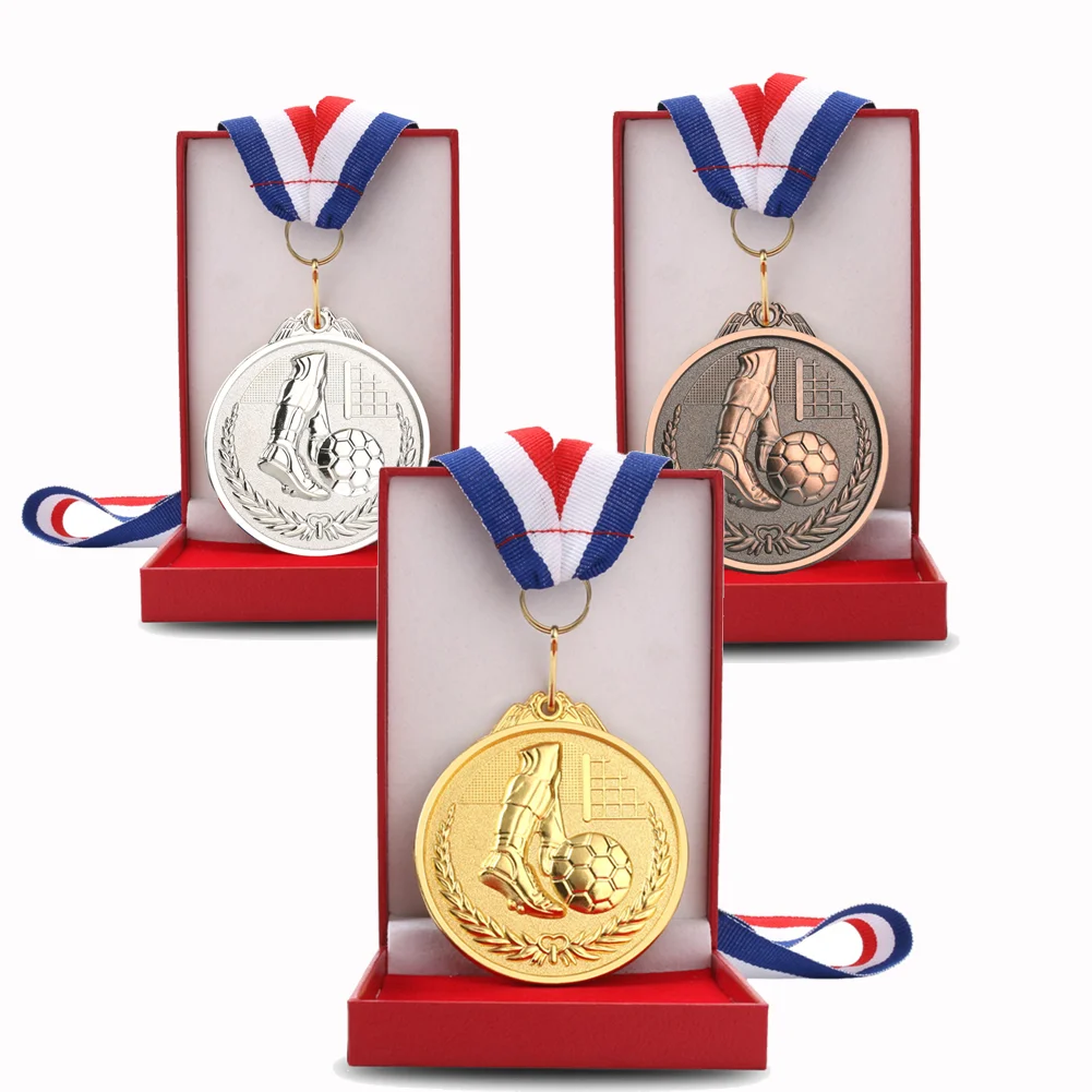 Award Medals 1-5pcs Gold Silver Bronze for Football Competition Souvenir Gift Outdoor Sport Kids