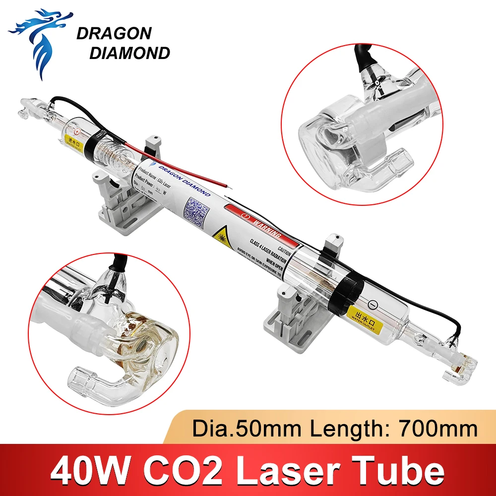 40W Co2 Laser Tube Length 700MM Glass Laser Lamp for Co2  Laser Engraving Cutting Machine K40 Series High Quality
