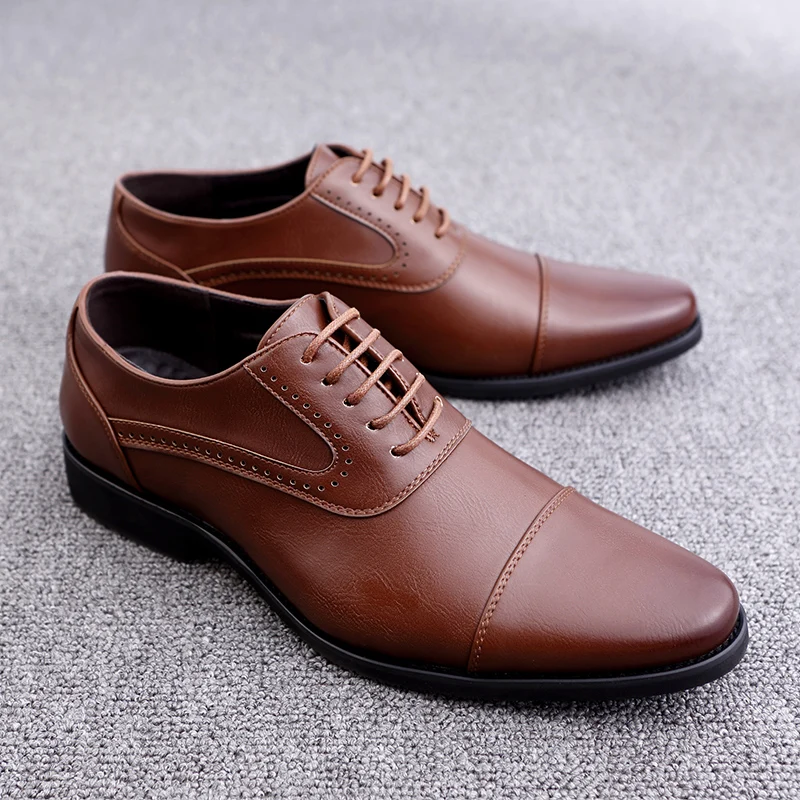 

Brand Men Shoes Top Quality Oxfords British Style Men Genuine Leather Dress Shoes Business Formal Shoes Men Flats Plus Size 48