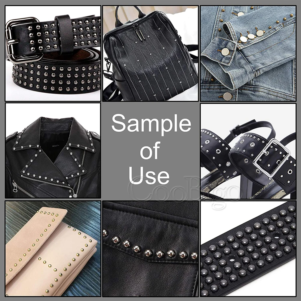 Description Picture 6 of item12mm Metal Claw Rivets Studs Round Spike Decorative Nailhead Bead DIY Leathercraft Shoes Bag Clothing Sewing Accessories 50pcs