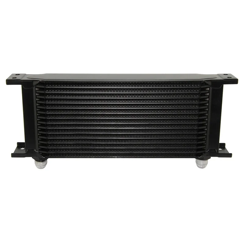 Oil Cooler Kit 16 Row 248mm AN8 Universal Aluminum Engine Oil Cooler 3/4" UNF-16 Black/Silver