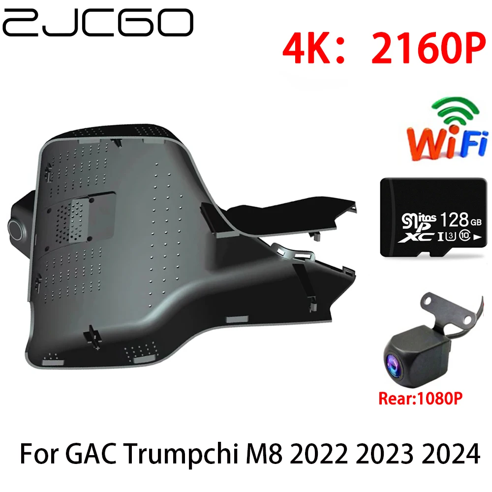 

ZJCGO 4K Car DVR Dash Cam Wifi Front Rear Camera 2 Lens 24h Monitor Parking for GAC Trumpchi M8 2022 2023 2024