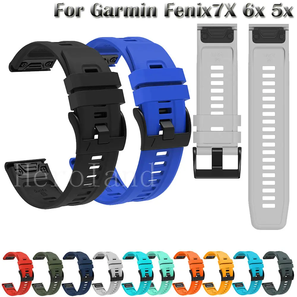 Acheter Bracelet en Silicone 22mm 26mm pour Garmin Fenix ​​7 7X 6 6X 5 5X  bracelet de montre à ajustement rapide pour Garmin Fenix ​​3/3 HR/3 bracelet  de montre intelligente saphir