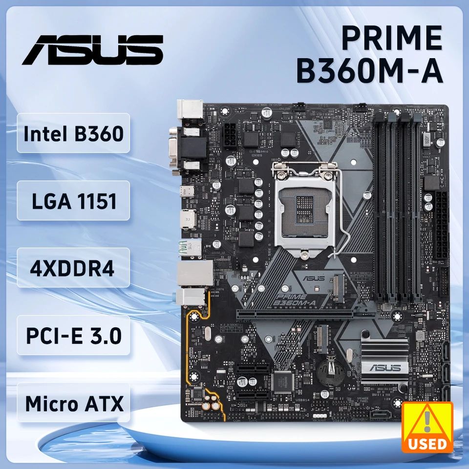 ASUS PRIME B360M-A 1151 Motherboard 4×DDR4 LGA 1151 PCI-E 3.0 2×M