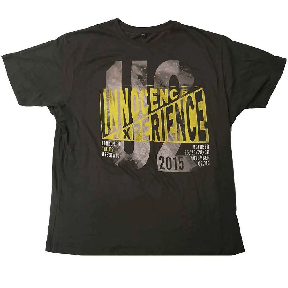 U2 I + E London Event 2015 T-Shirt Grigio Nuovo