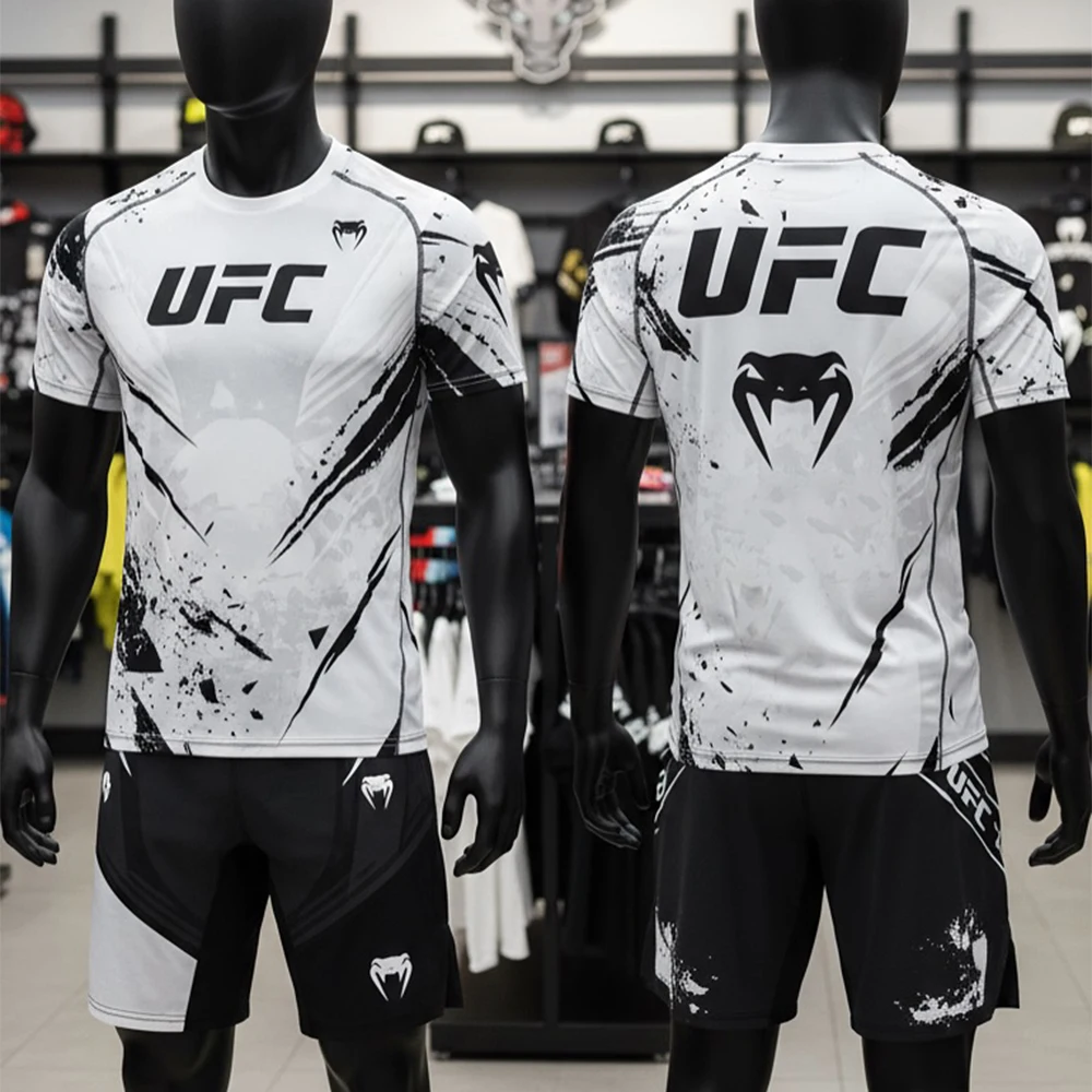 2026 키드 뉴 UFC 언라이벌드 바이 파이팅 나이트 스포츠 세트 남녀 MMA 복싱 트레이닝 세트 옥타곤 케이지 주짓수 티셔츠 반바지
