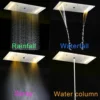 Luxury Remote LED 28*15 Inch Shower Head Set Constant Temperature Valve Mixer Diverter SPA Massage 6 Pcs 4 Inch Lateral Jet 5