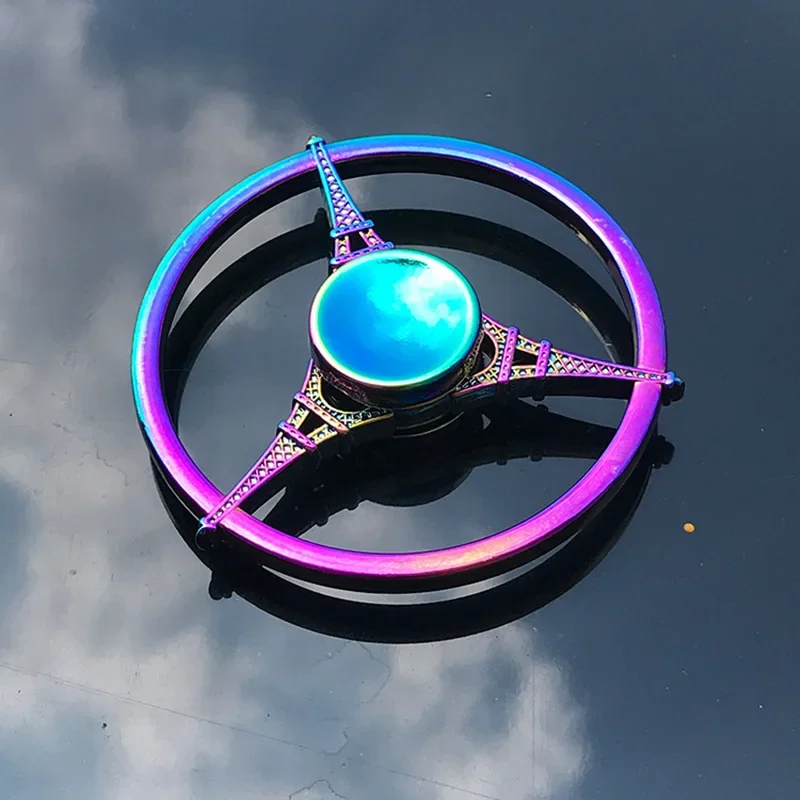 Finger Spinner Office Anxiety Relief Stress Gyro Flower / Tower / Spider Metal Hand Spinner Tri Spinner Model 2