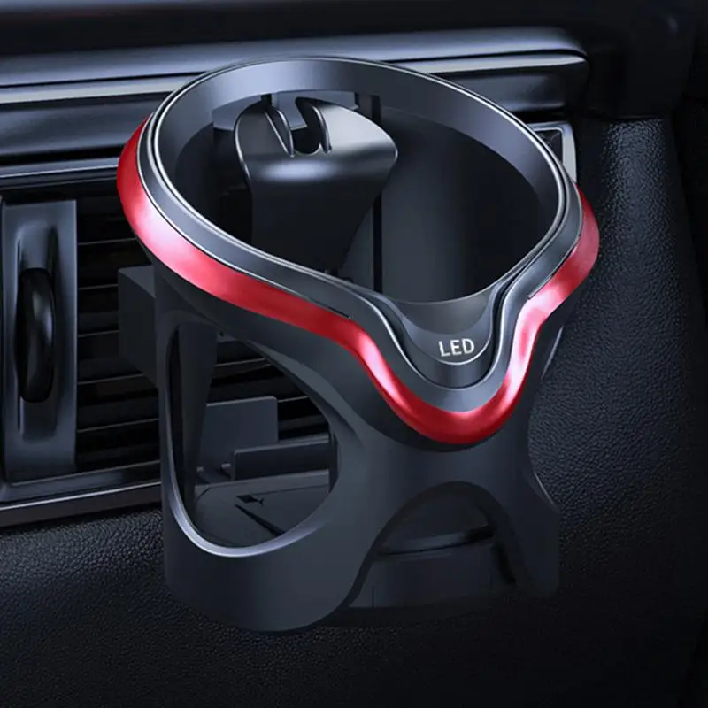 Multifunctional Car Cup Holder with LED Light Anti-Shake Easy to Install Automotive Air Vent Cup Bottle Holder Car Accessories