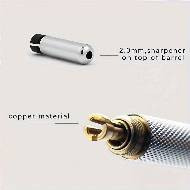 Metal Mechanical Pencil 0.3/0.5/0.7/0.9/1.3/2.0mm Drawing Automatic HB Pencil Leads Set School Office Writing Art Stationery 5