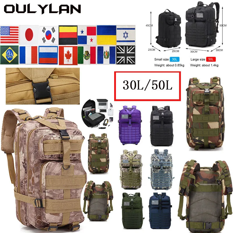 

Женский тактический рюкзак OULYLAN, оборудование для кемпинга, спортивные тактические принадлежности для пеших прогулок, треккинга, скалолазания, дорожная сумка для мужчин